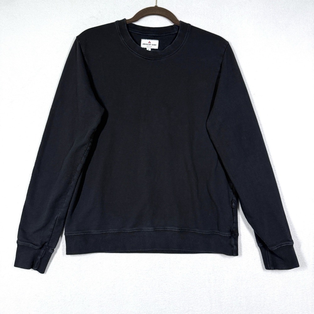 American Giant Black Long-Sleeve Crewneck Sweatshirt